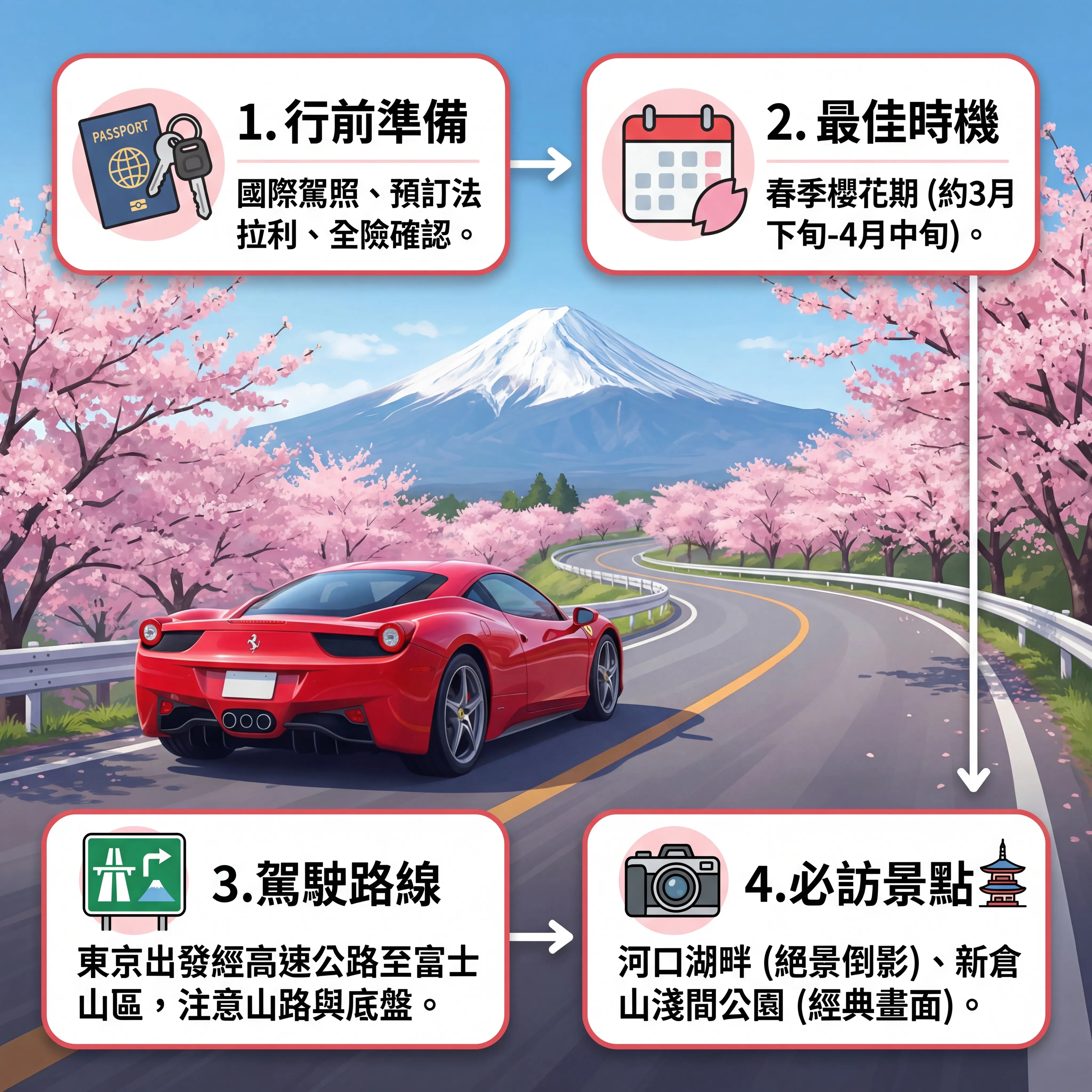 法拉利富士山賞櫻