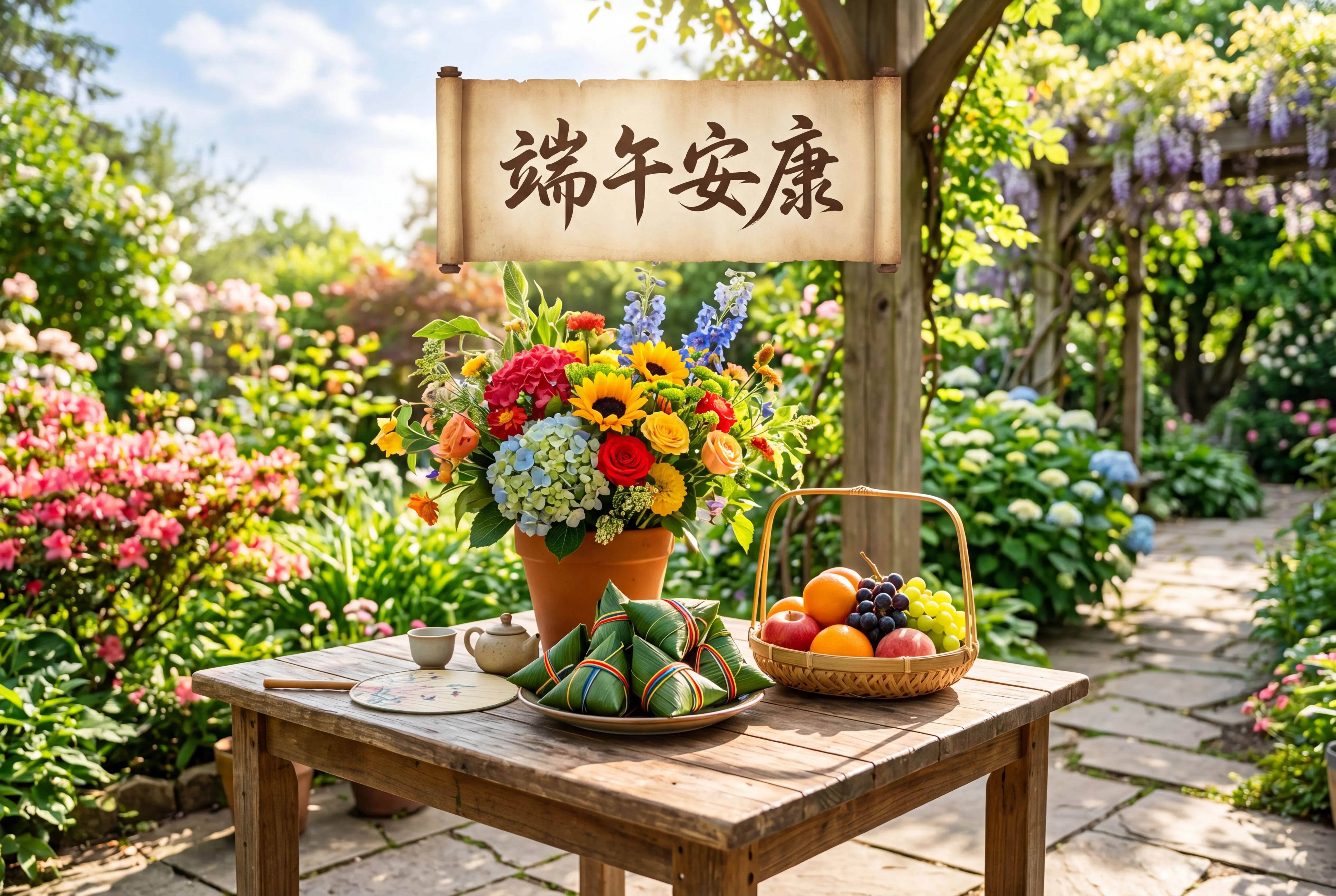 花園裡的午后祝福:端午安康之約
