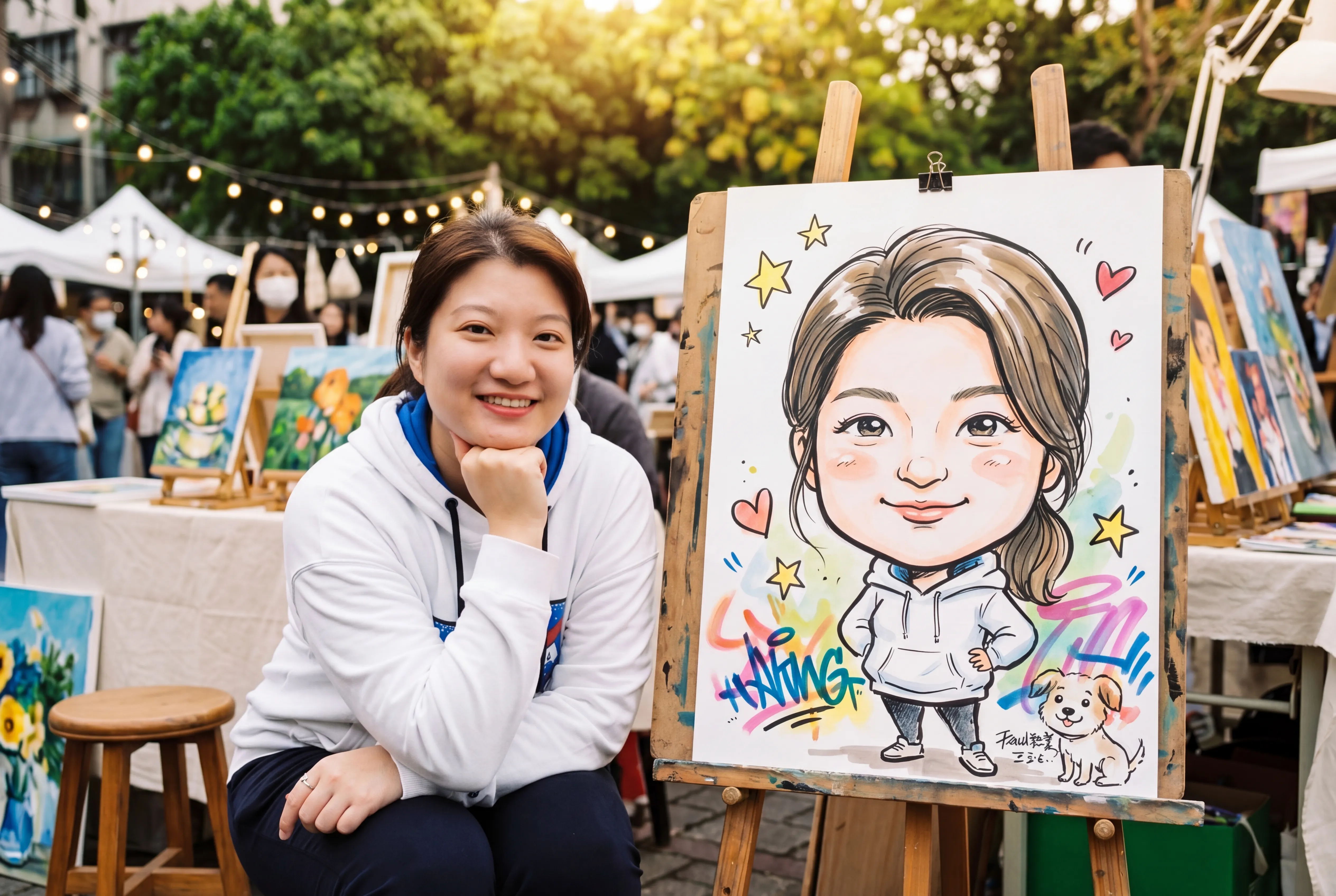 午後藝文市集:真人與Q版人像的溫馨邂逅 - 陳品卉
