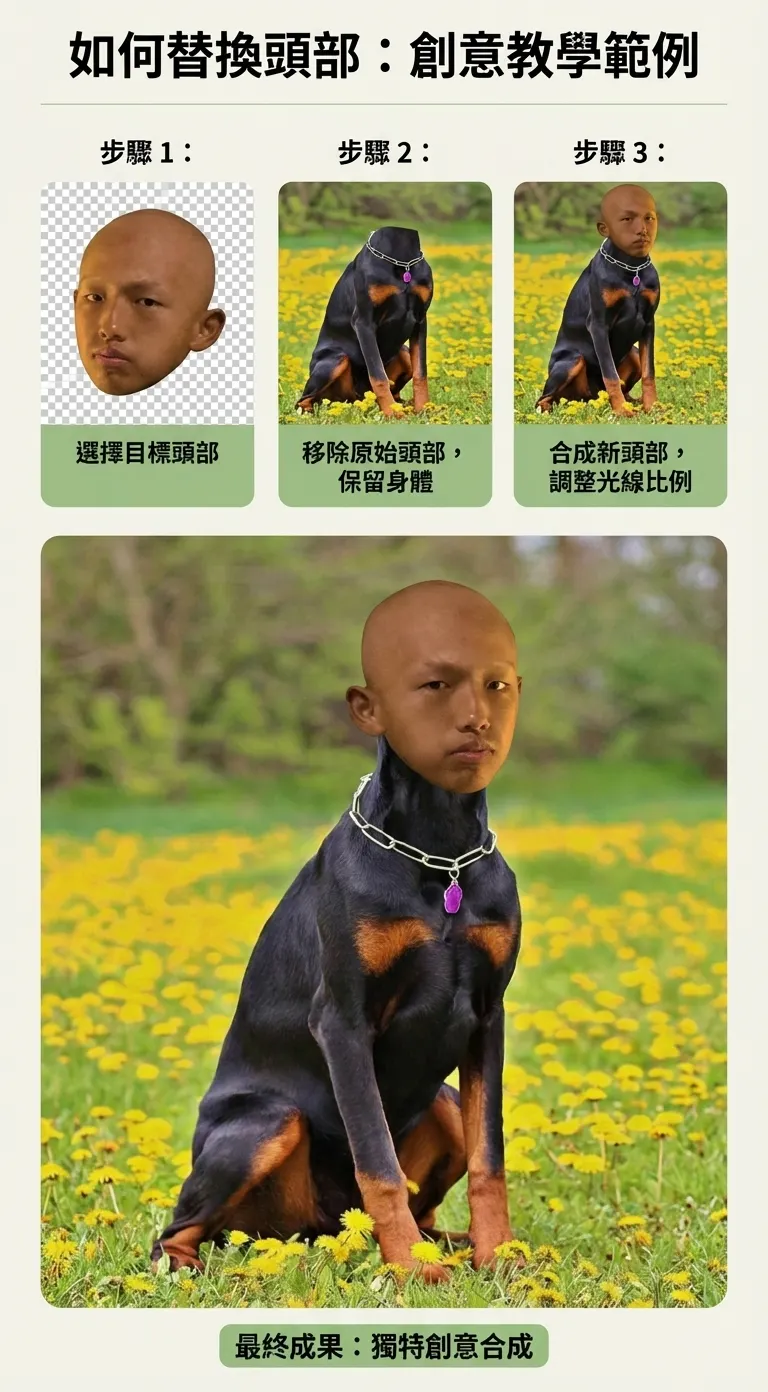 如何替換頭部:創意教學範例