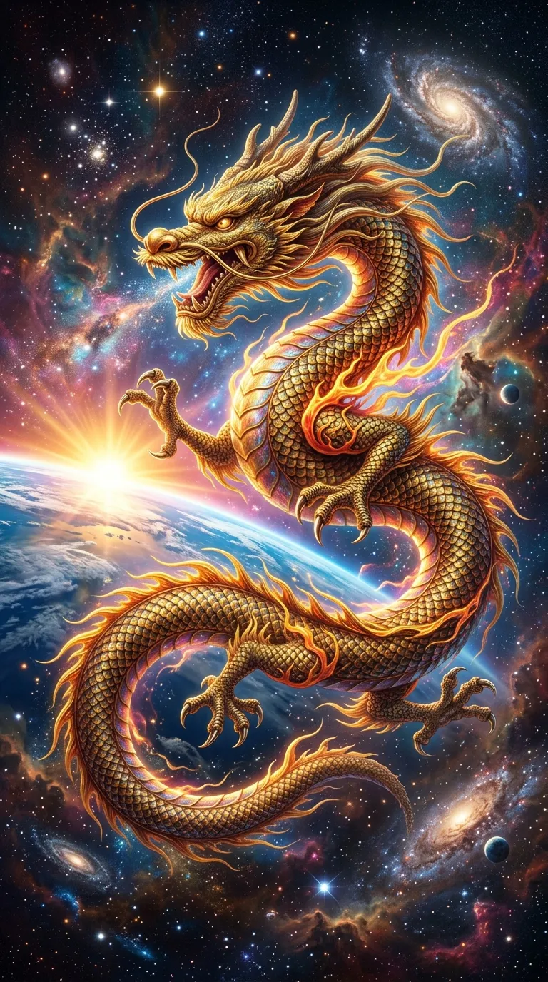 寰宇至尊:五爪金龍旭日昇騰圖