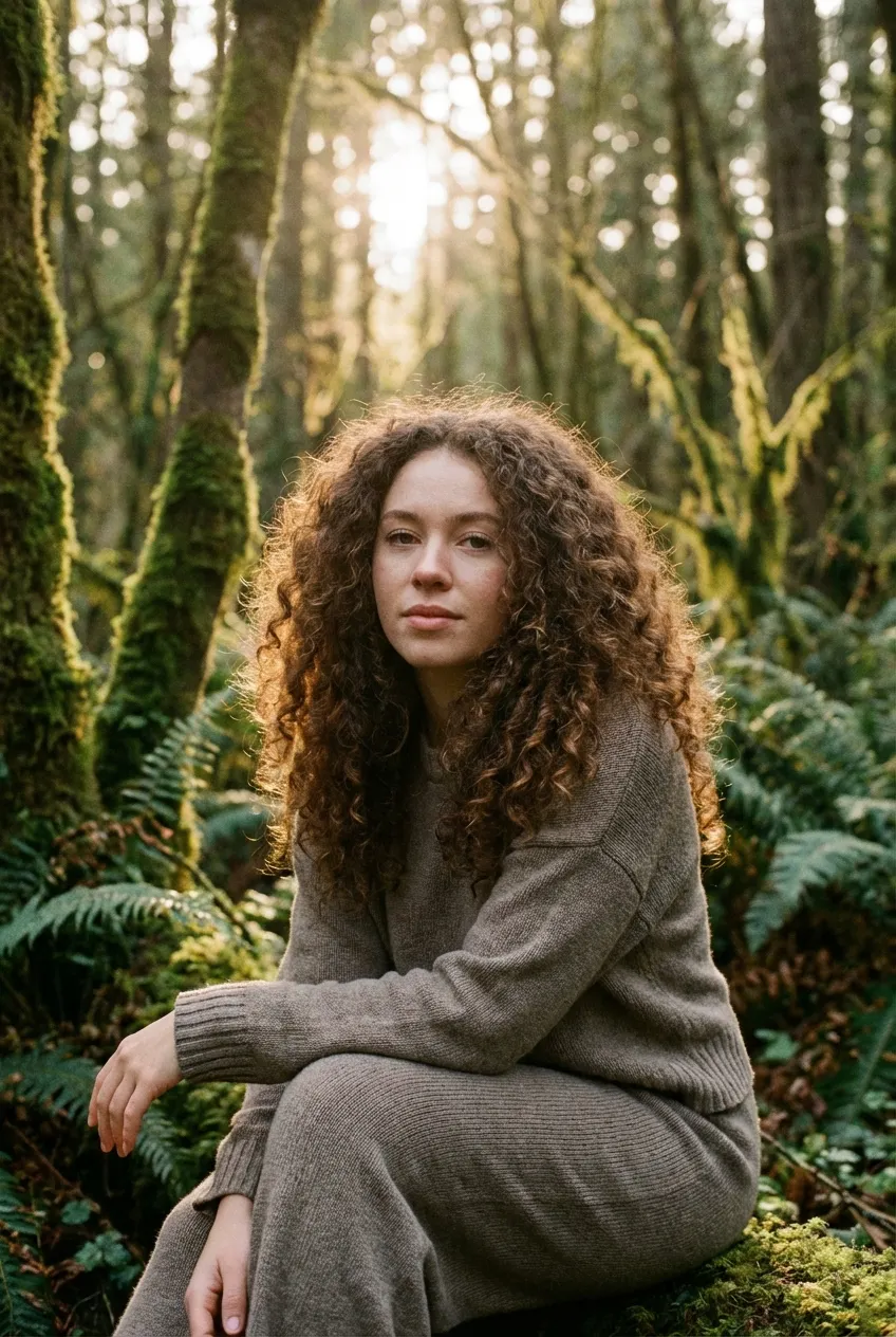 森林深處的捲髮少女-J512