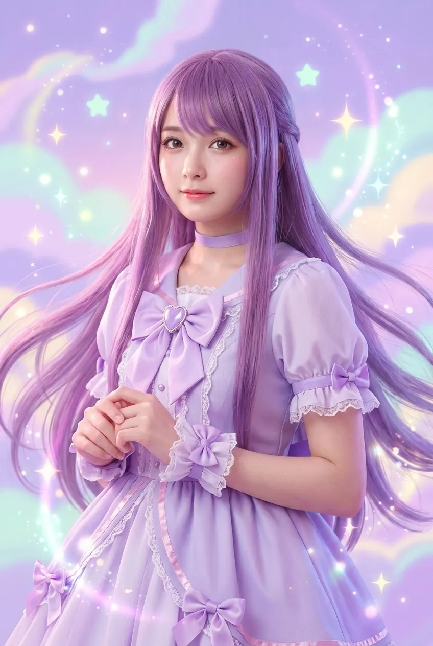 パープルヘアーの夢見る少女