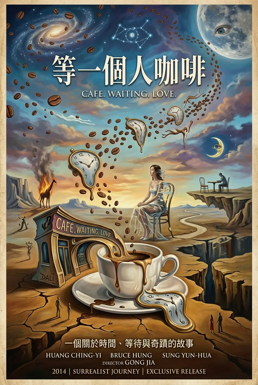 等一個人咖啡：達利式的超現實夢境海報