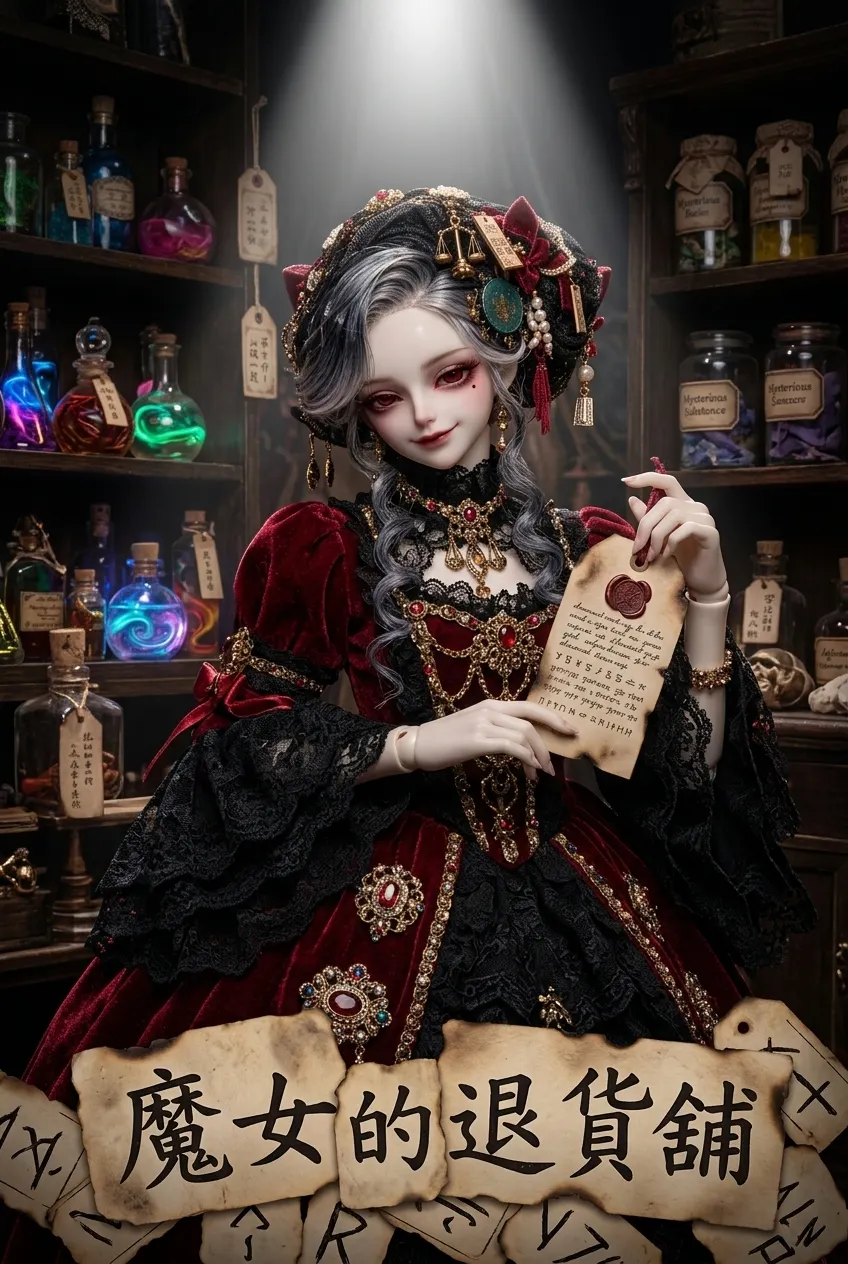 魔女的退貨舖:超寫實哥德 BJD 視覺海報