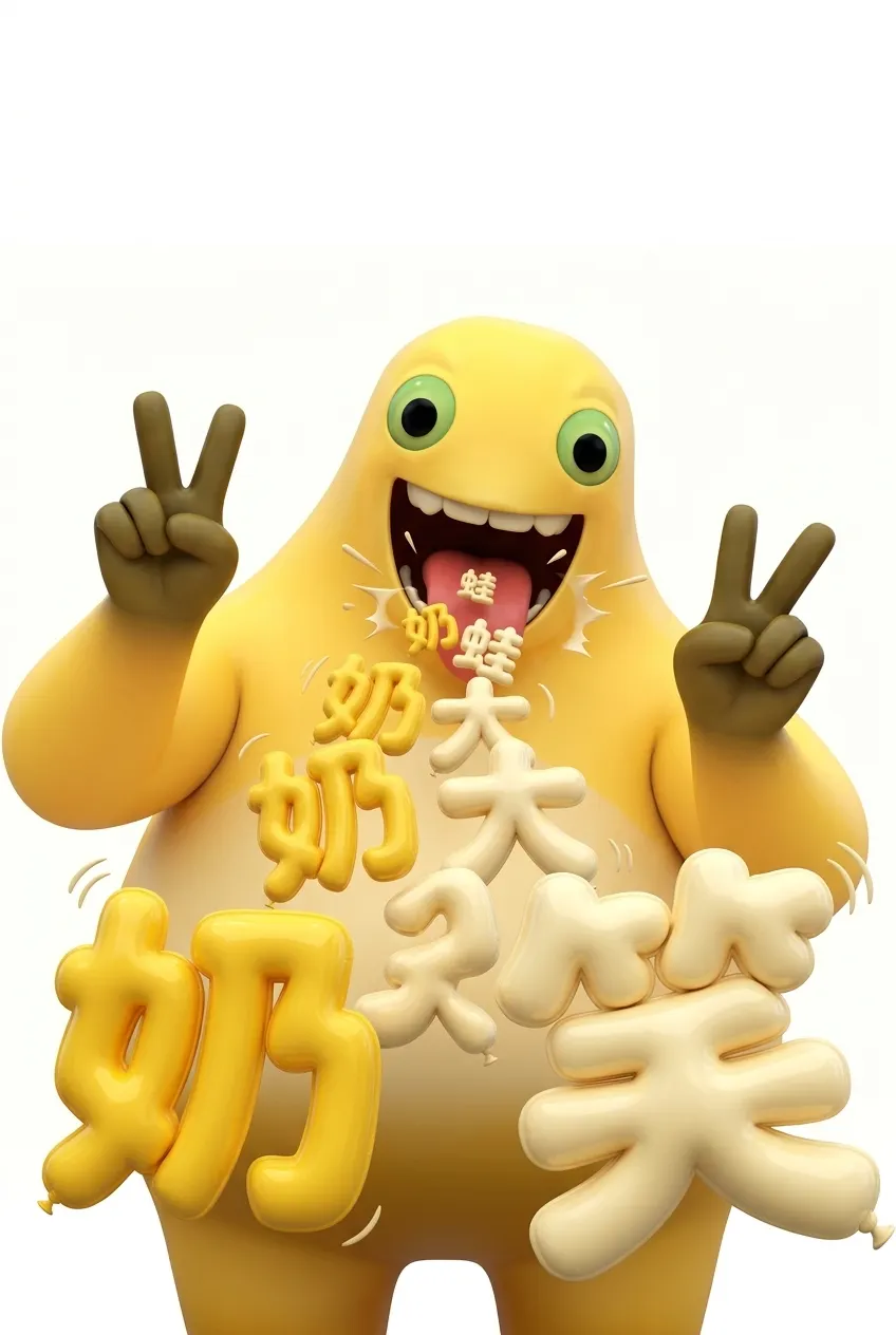 奶蛙大笑:氣球字體互動藝術