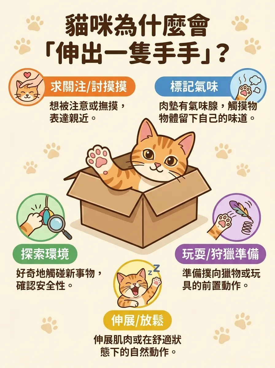 貓咪伸出手手的五大原因