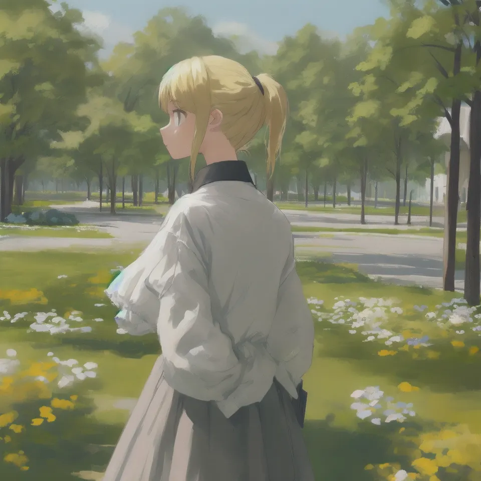 girl, ponytail, blonde hair, park