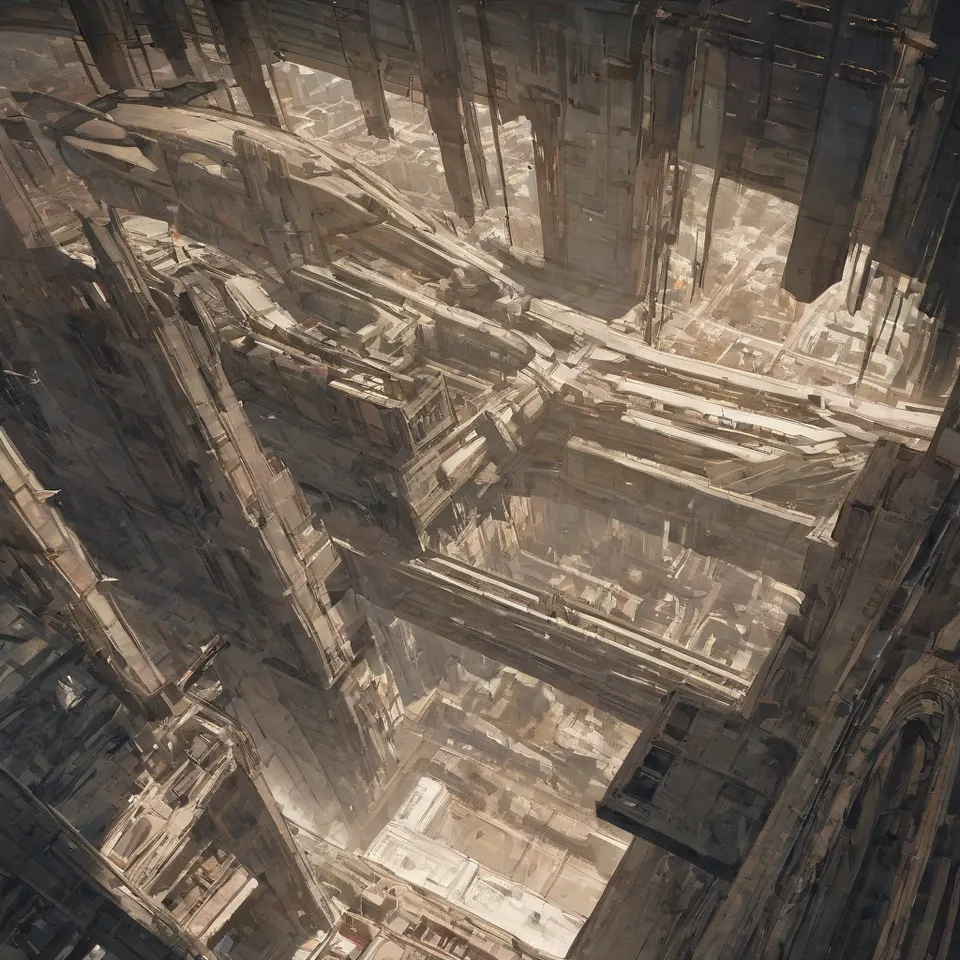 girl, spaceship, cyberpunk, tilted angle