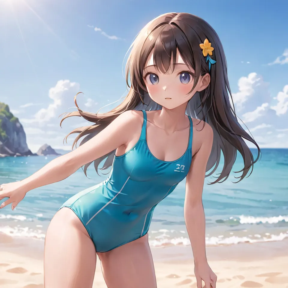 plugirl, girl, swimsuit, beach