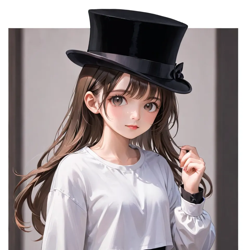 girl with top hat