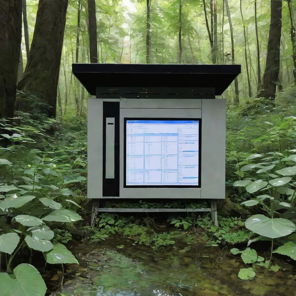 Data server embedded in nature