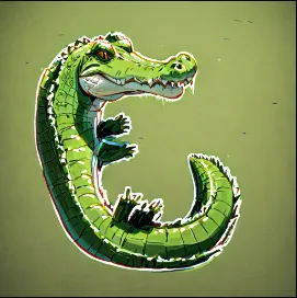 scribble crocodile