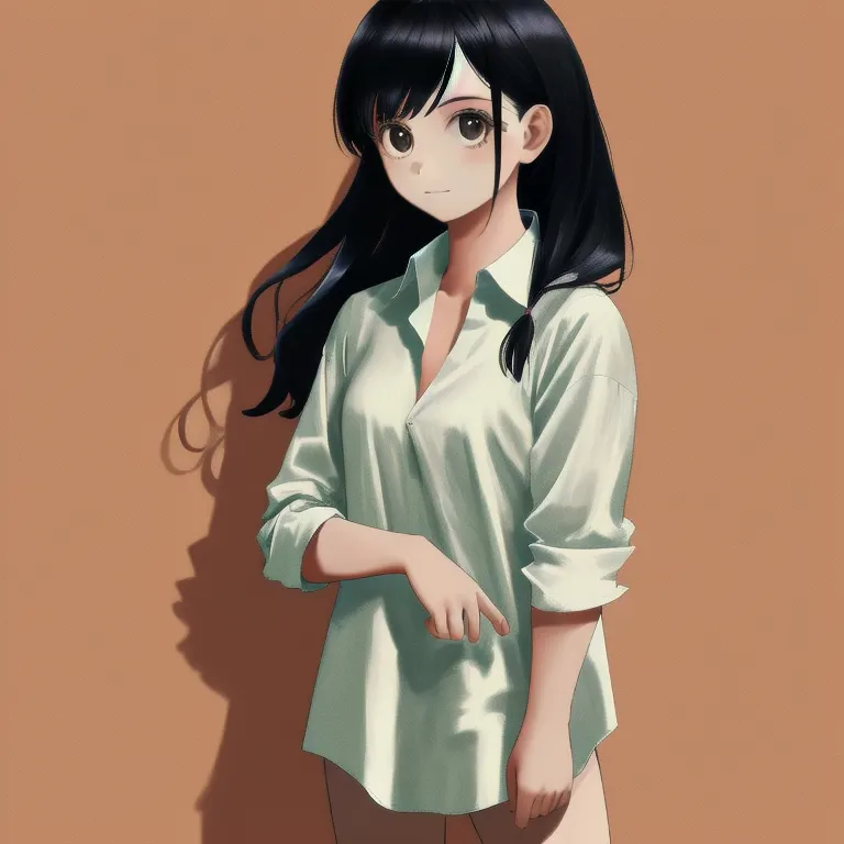 masterpiece, best quality, highres, 1girl, shirt, naked shirt