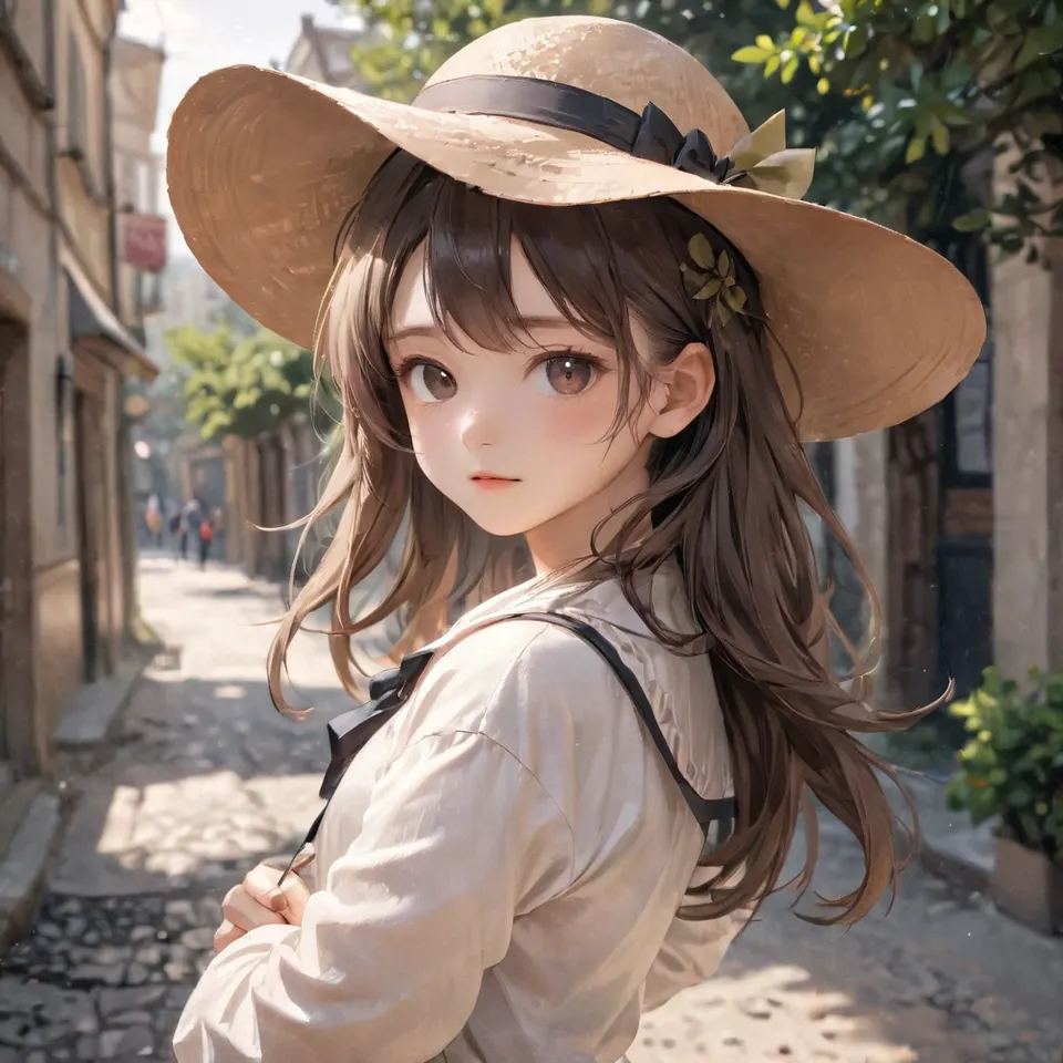 young girl wearing a hat