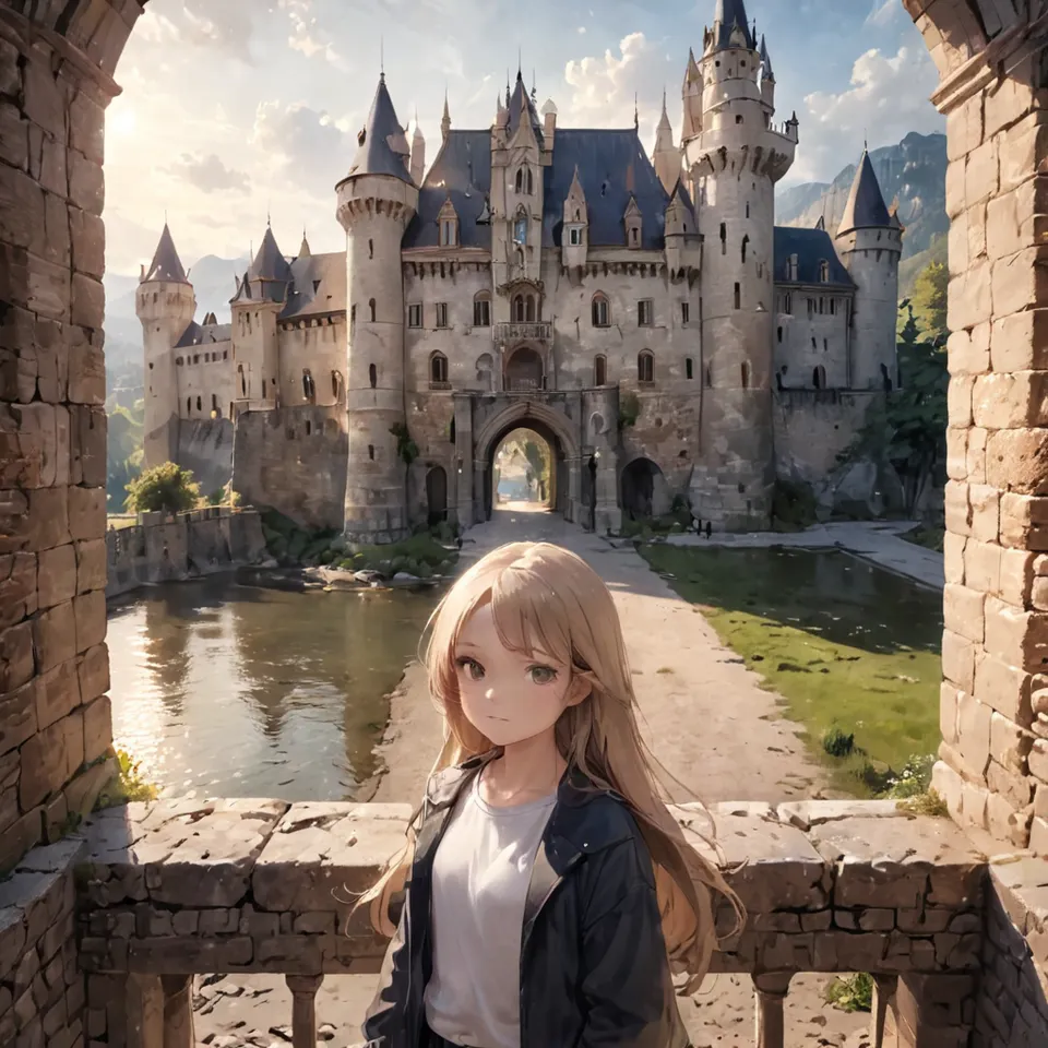 girl at castle