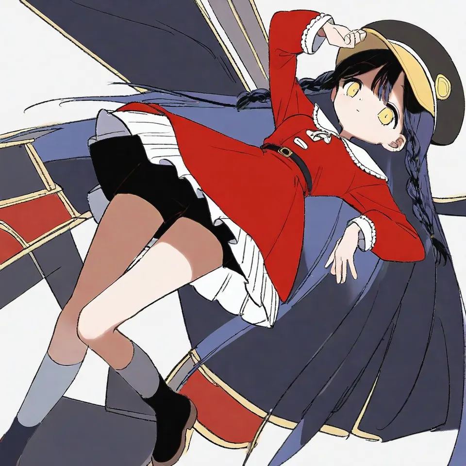 plu girl, wearing a hat, red dress