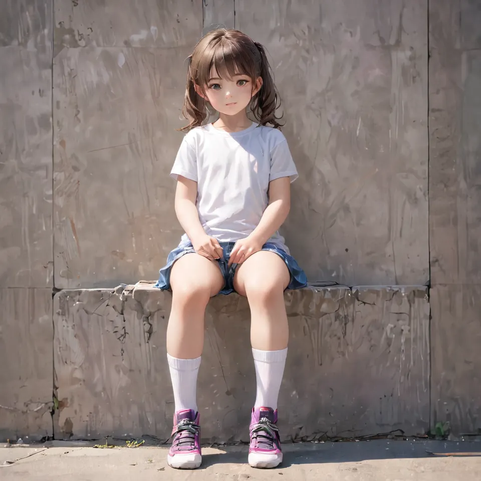 young girl wearing socks