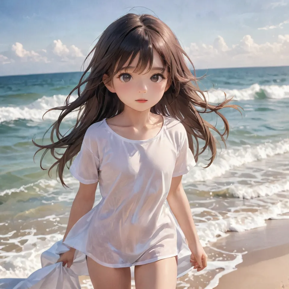 young girl at the beach