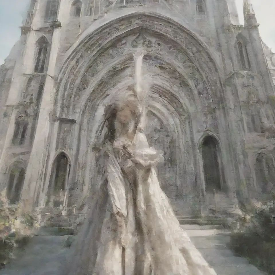 elf in front of a church