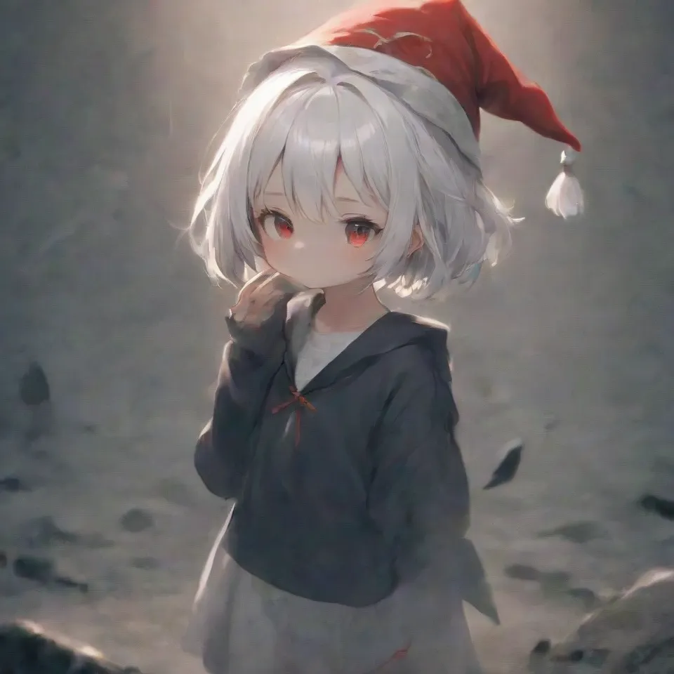 cute, 1girl, solo, early teen, white short hair, red eyes, wizard hat
