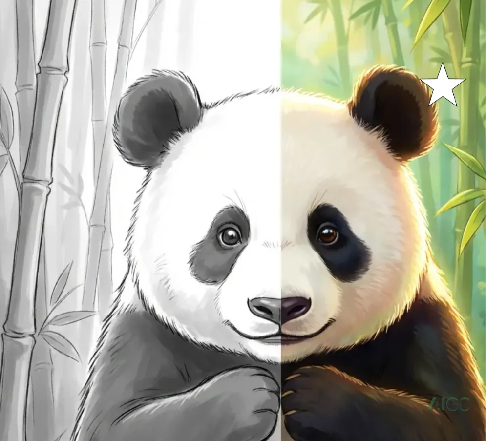 Panda's Transformation: Sketch to Color